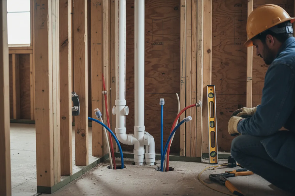Drain and supply rough-in during Garbage Disposal Repair in Goochland